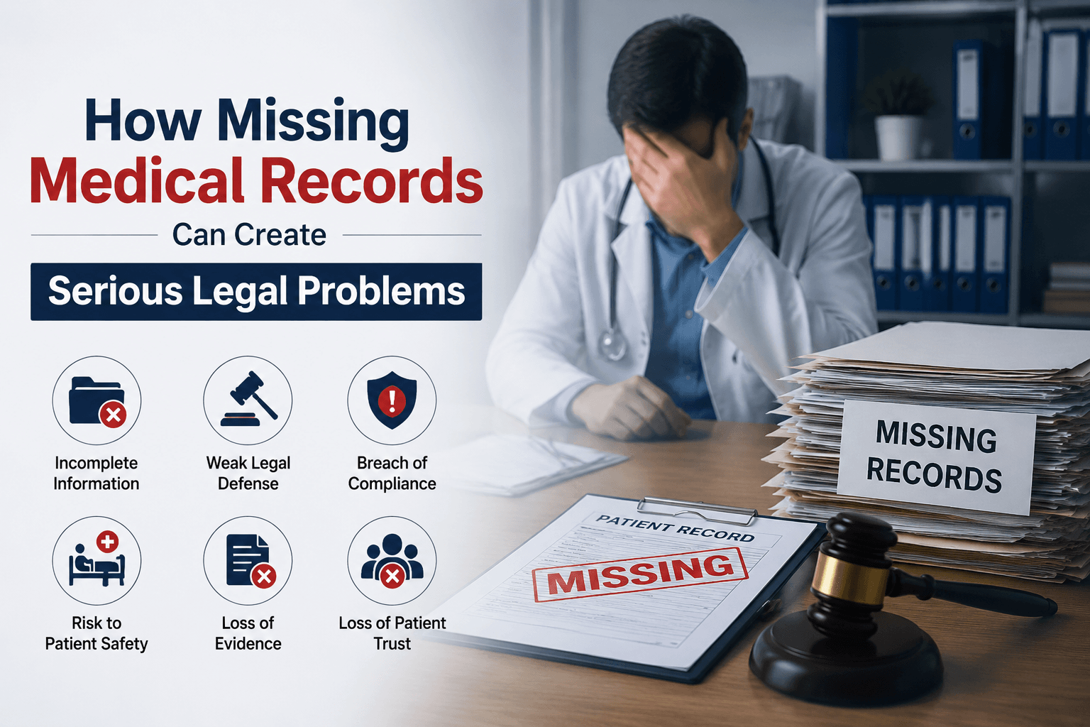 Missing medical records creating serious legal problems for doctors